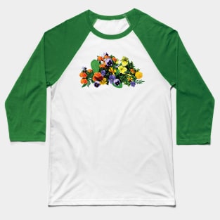 Pansies - Patch of Pansies Baseball T-Shirt